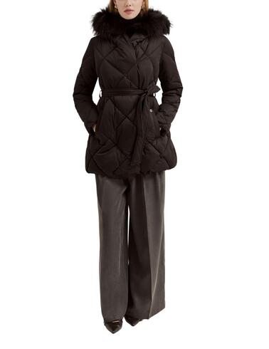 Chaqueta acolchada Lion of Porche con capucha y cinturón