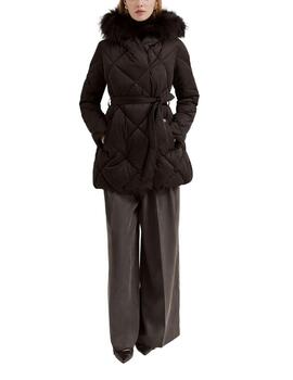 Chaqueta acolchada Lion of Porche con capucha y cinturón