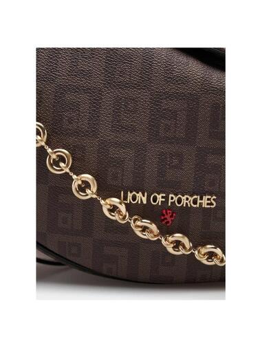 Bolso de hombro Lion of Porches de media luna con monograma