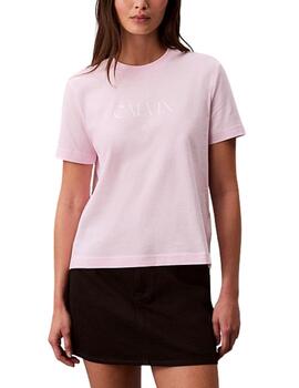 Camiseta Calvin Klein slim fit de mujer en rosa