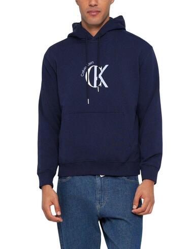 Sudadera Calvin Klein marino con capucha para hombre