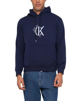 Sudadera Calvin Klein marino con capucha para hombre