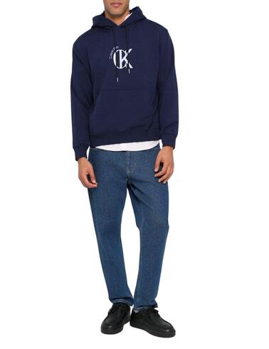 Sudadera Calvin Klein marino con capucha para hombre