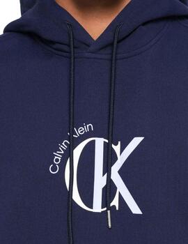 Sudadera Calvin Klein marino con capucha para hombre