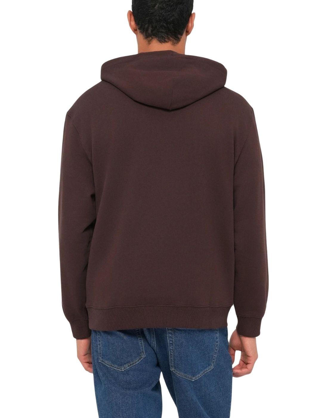 Sudadera Calvin Klein marrón con capucha para hombre