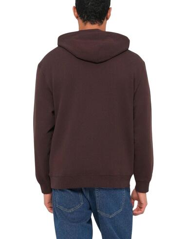 Sudadera Calvin Klein marrón con capucha para hombre