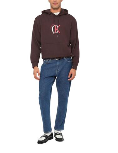 Sudadera Calvin Klein marrón con capucha para hombre