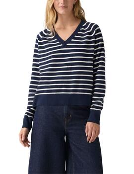 Jersey de rayas Levi's® de cuello pico a rayas para mujer