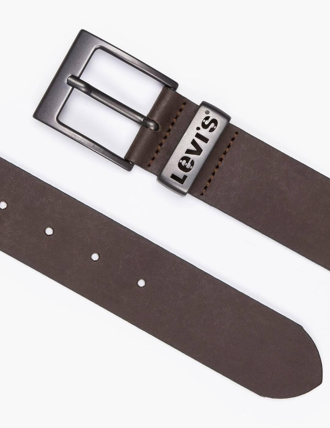 Cinturón Levi's® Ashland unisex de cuero marrón