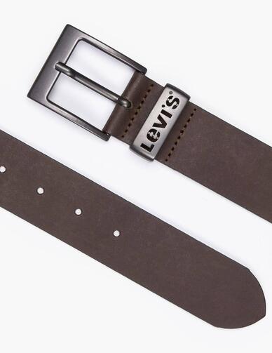 Cinturón Levi's® Ashland unisex de cuero marrón