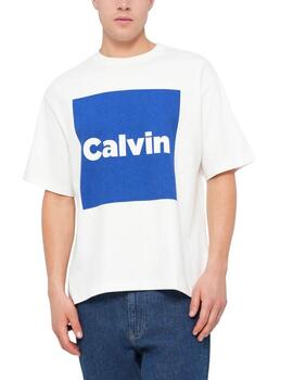 Camiseta Calvin Klein de manga corta en blanco de hombre