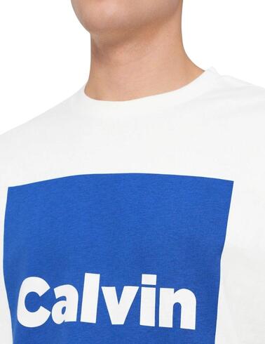 Camiseta Calvin Klein de manga corta en blanco de hombre