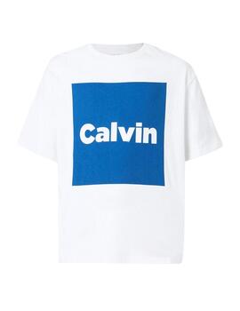 Camiseta Calvin Klein de manga corta en blanco de hombre