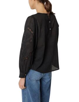 Blusa Indi & Cold con bordado romántico en negro de mujer