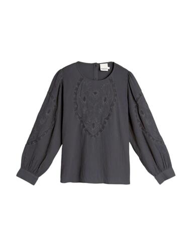 Blusa Indi & Cold con bordado romántico en negro de mujer