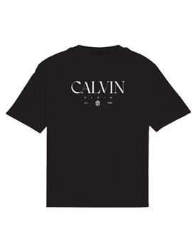 Camiseta Calvin Klein slim fit de mujer en negro