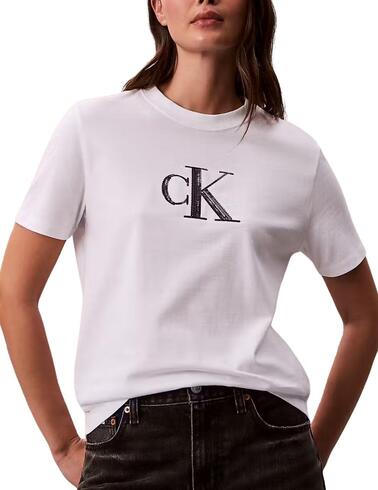 Camiseta Calvin Klein de manga corta con cK en lentejuelas