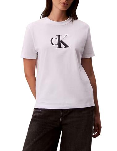 Camiseta Calvin Klein de manga corta con cK en lentejuelas