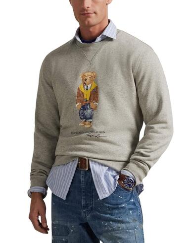 Sudadera Polo Ralph Lauren con Polo Bear en gris de hombre