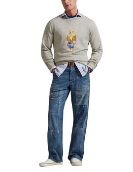 Sudadera Polo Ralph Lauren con Polo Bear en gris de hombre