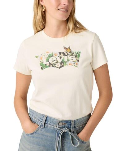 Camiseta Levi's® The Perfect Tee de mujer Egret Graphic