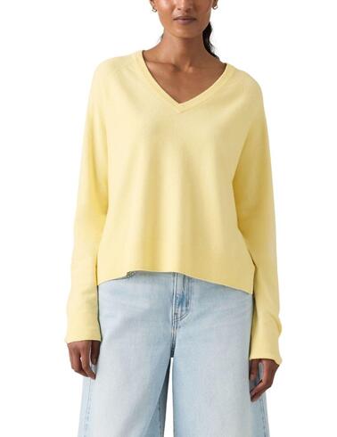 Jersey Levi's® de cuello pico en amarillo para mujer