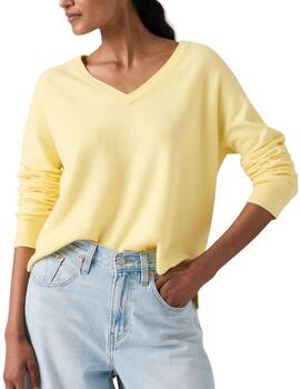 Jersey Levi's® de cuello pico en amarillo para mujer