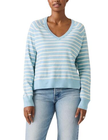 Jersey de rayas Levi's® de cuello pico a rayas para mujer