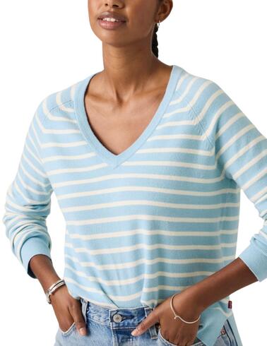 Jersey de rayas Levi's® de cuello pico a rayas para mujer