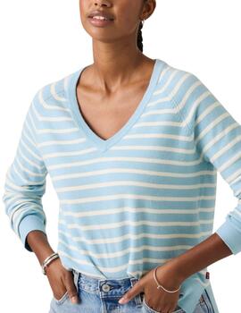Jersey de rayas Levi's® de cuello pico a rayas para mujer