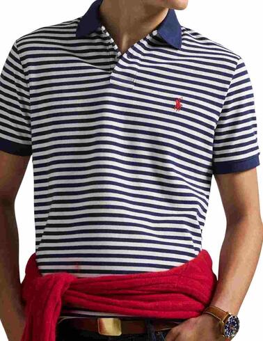 Polo de Polo Ralph Lauren de manga corta a rayas marino