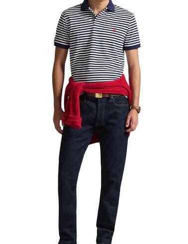 Polo de Polo Ralph Lauren de manga corta a rayas marino