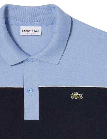 Polo Lacoste de manga corta con diseño color block de hombre