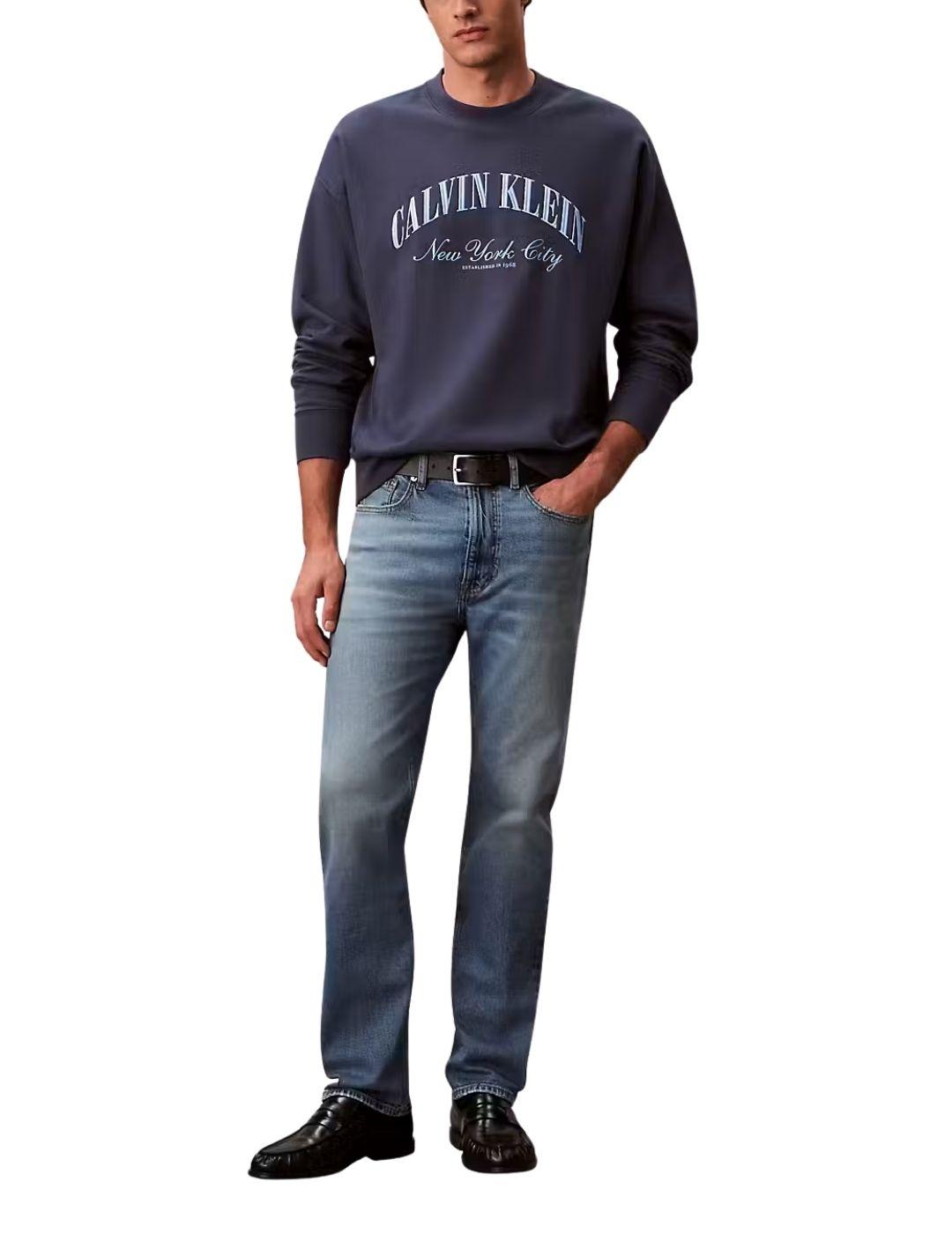 Pantalón vaquero Calvin Klein standard straight azul