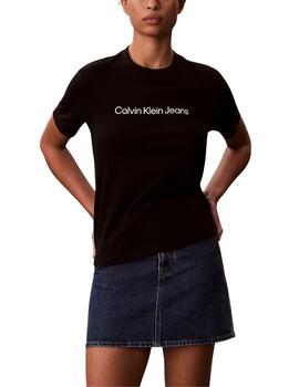 Camiseta Calvin Klein slim fit de mujer en negro