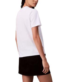 Camiseta Calvin Klein manga corta slim fit de mujer blanco