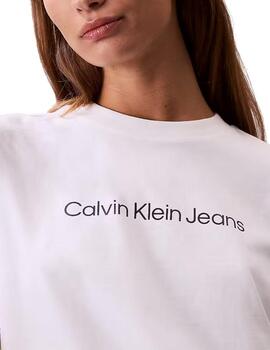 Camiseta Calvin Klein slim fit de mujer en blanco