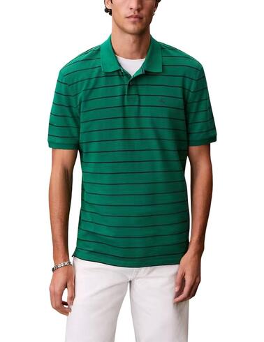 Polo Calvin Klein de manga corta a rayas para hombre