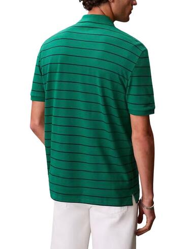 Polo Calvin Klein de manga corta a rayas para hombre