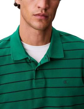 Polo Calvin Klein de manga corta a rayas para hombre