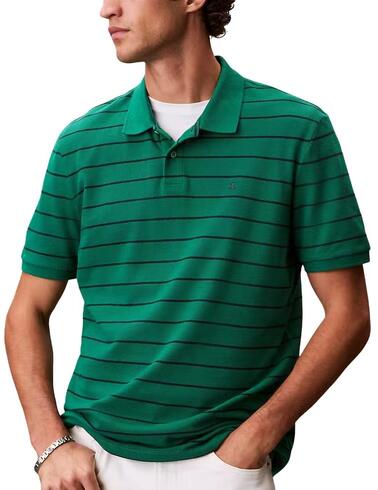 Polo Calvin Klein de manga corta a rayas para hombre