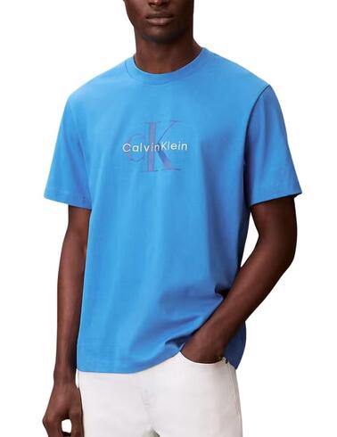 Camiseta Calvin Klein de manga corta en azulón de hombre