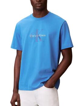 Camiseta Calvin Klein de manga corta en azulón de hombre