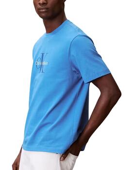 Camiseta Calvin Klein de manga corta en azulón de hombre