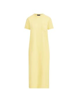Vestido Polo Ralph Lauren estilo camiseta de algodón amarill
