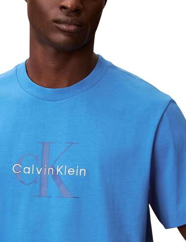 Camiseta Calvin Klein de manga corta en azulón de hombre