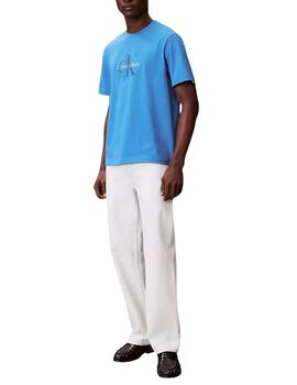 Camiseta Calvin Klein de manga corta en azulón de hombre