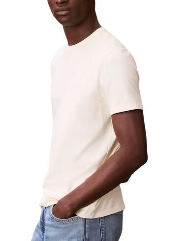 Camiseta Calvin Klein de manga corta en beige de hombre