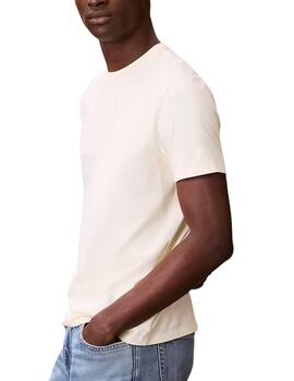 Camiseta Calvin Klein de manga corta en beige de hombre