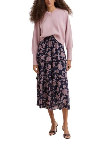 Falda midi Lion of Porches estampada con volantes